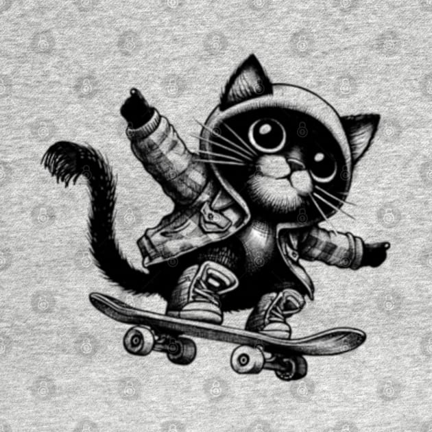 Skater cat by Hadderstyle